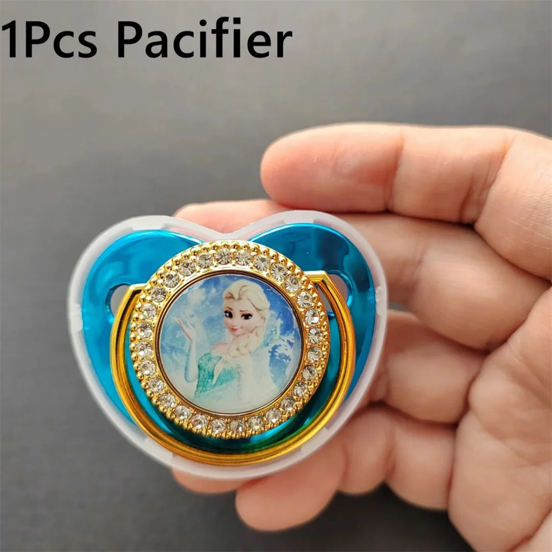 Ice Princess Pacifier Chain & Silicone Holder – Elegant Baby Gift Set 👶✨