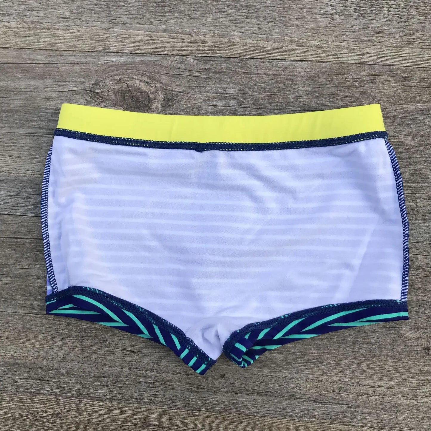 Boys' Striped Coconut Tree Swimming Trunks