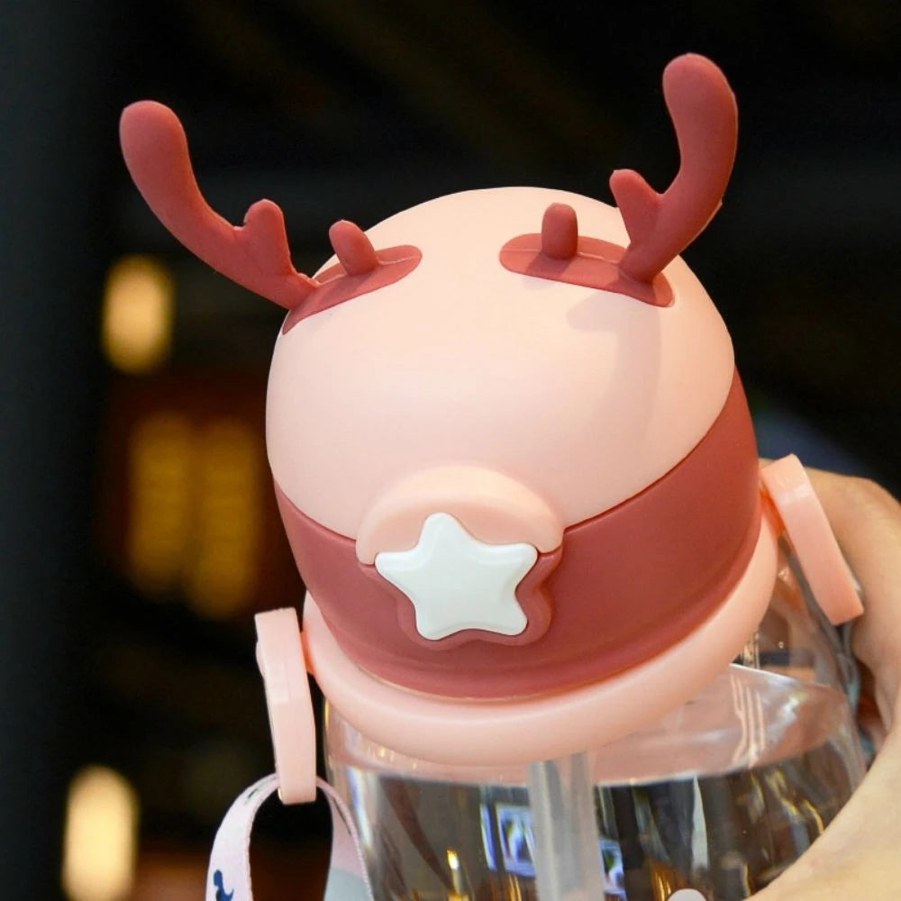 Toddler Cartoon Antler Sippy with Straw