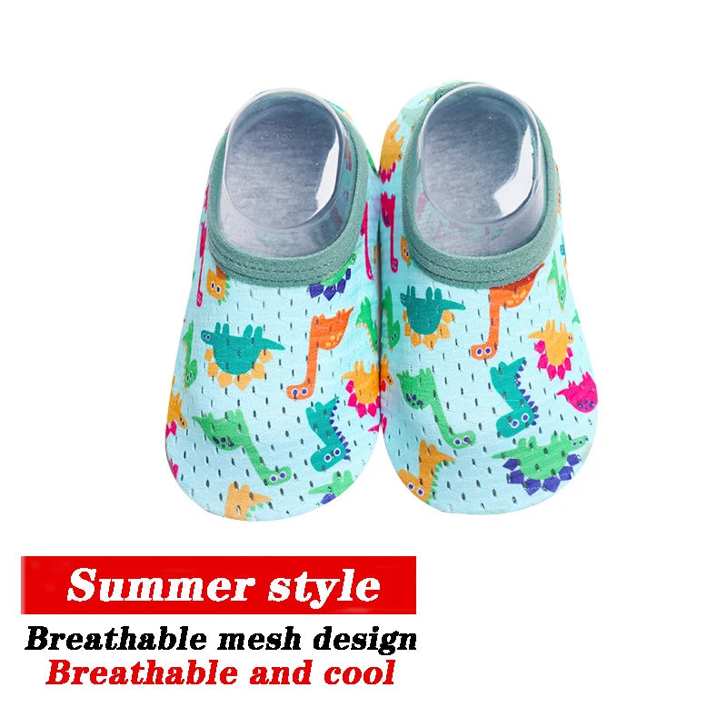 Toddlers' Swimming Cartoon Animal Print Slip-Ons