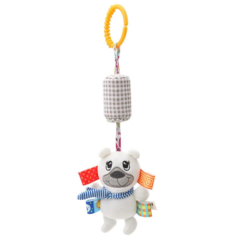 Plush Animal Rattle with Built-in Teether