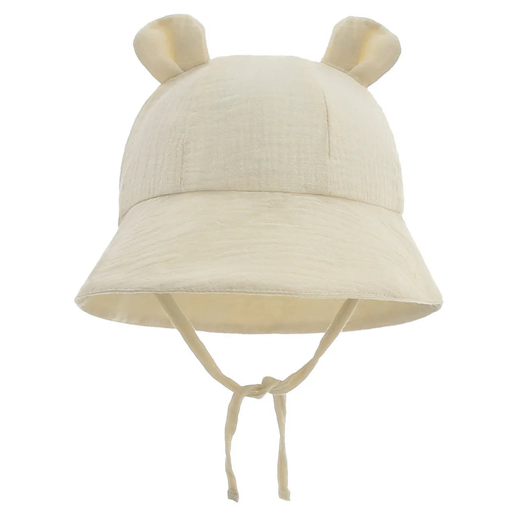 Soft Cotton Baby Bucket Hat with Ears