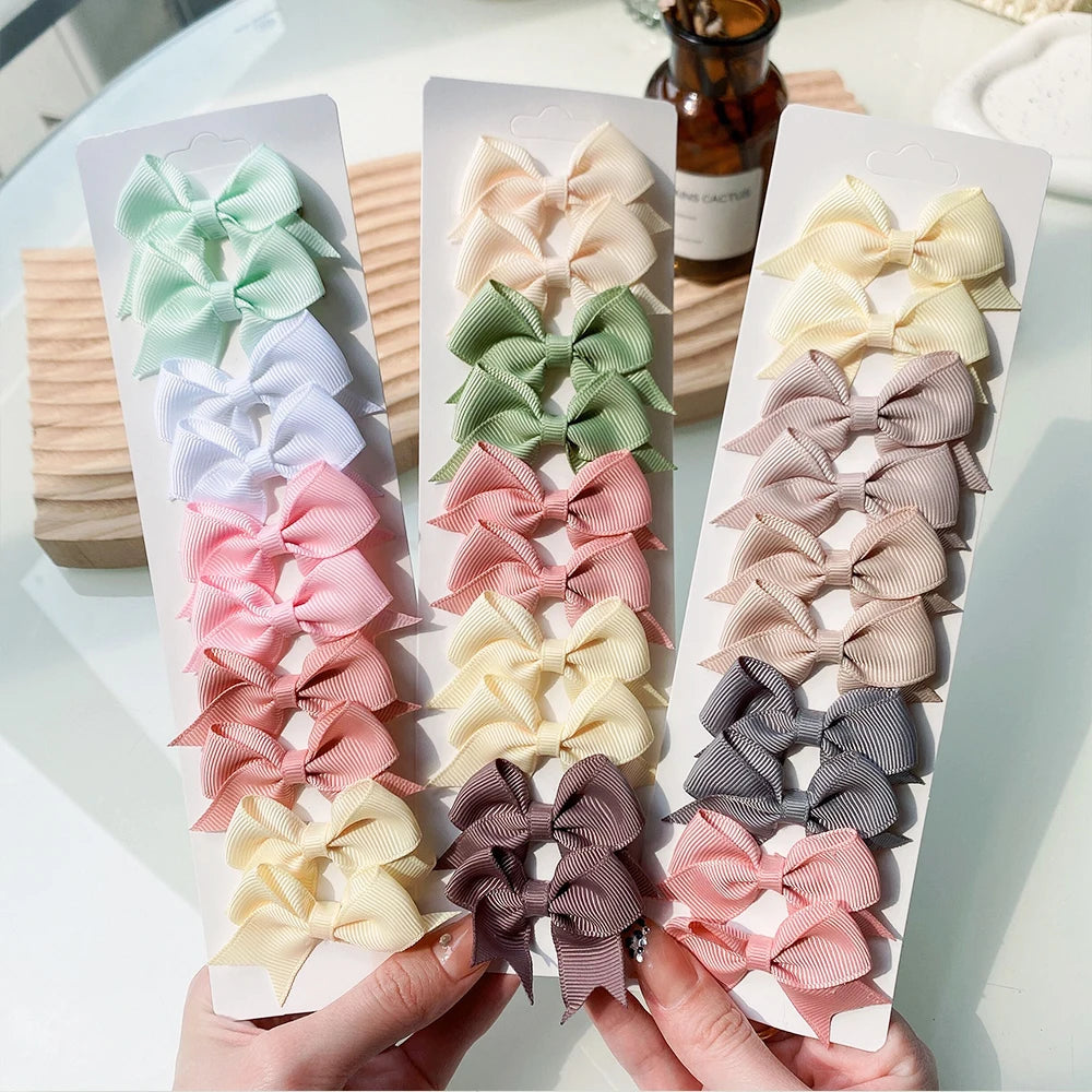 10-Piece Set Ribbon Bowknot Hair Clips