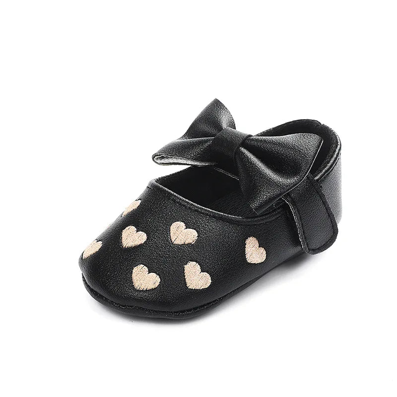 Classic Toddler Girls Dress Shoes with Bow 0-18M