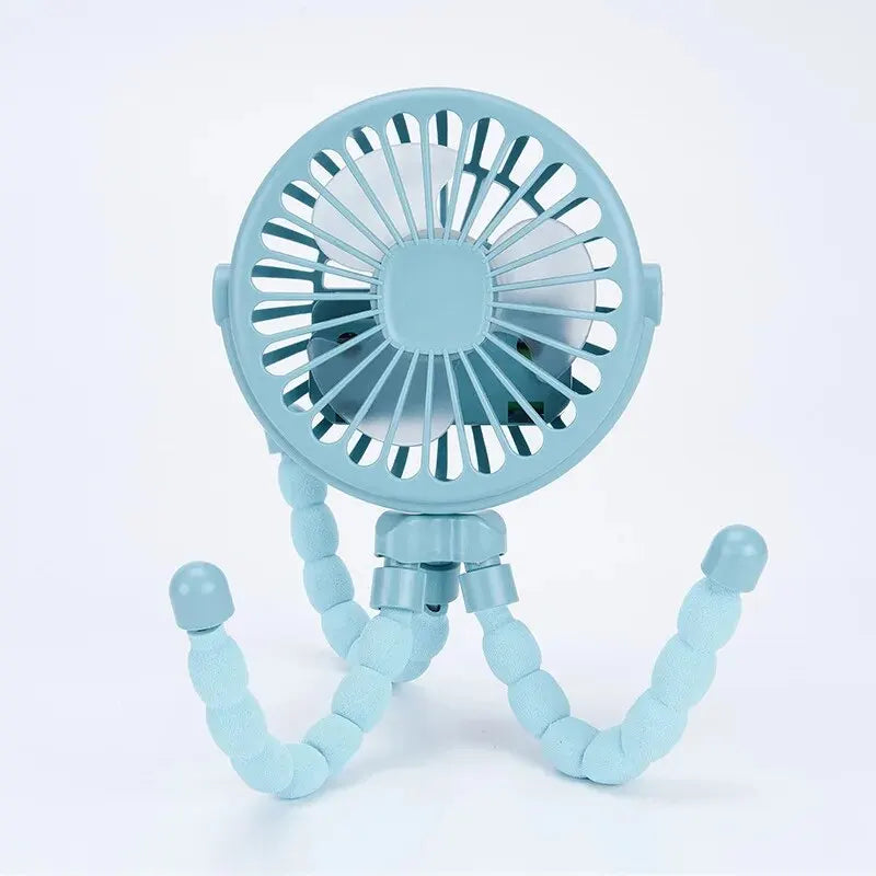 Multi-Functional Portable USB Rechargeable Octopus Mini Fan – Perfect for Strollers & Students 🌬️🔋