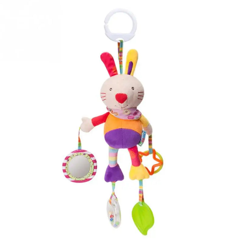 Plush Animal Rattle with Built-in Teether