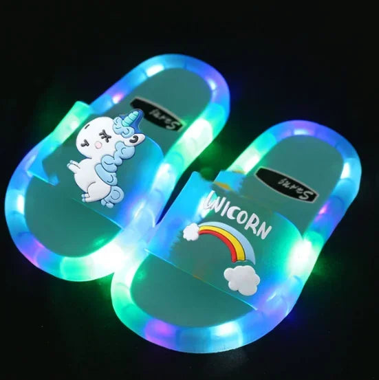 Toddler Girls Light Up Unicorn Slippers