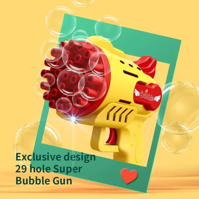 Light-Up Bubble Gun - 29-Hole Gatling Blaster