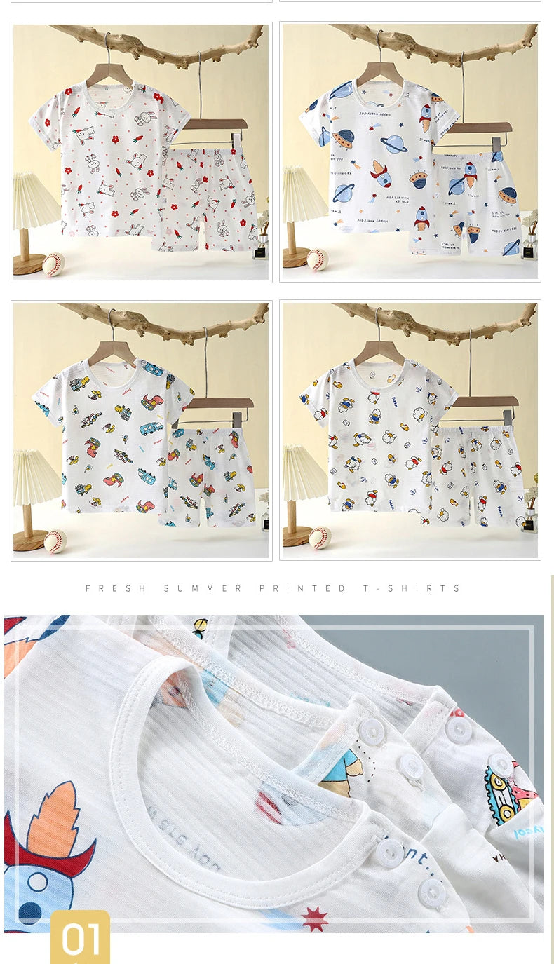 Short Sleeve Space Pajama Set 12M-8Y