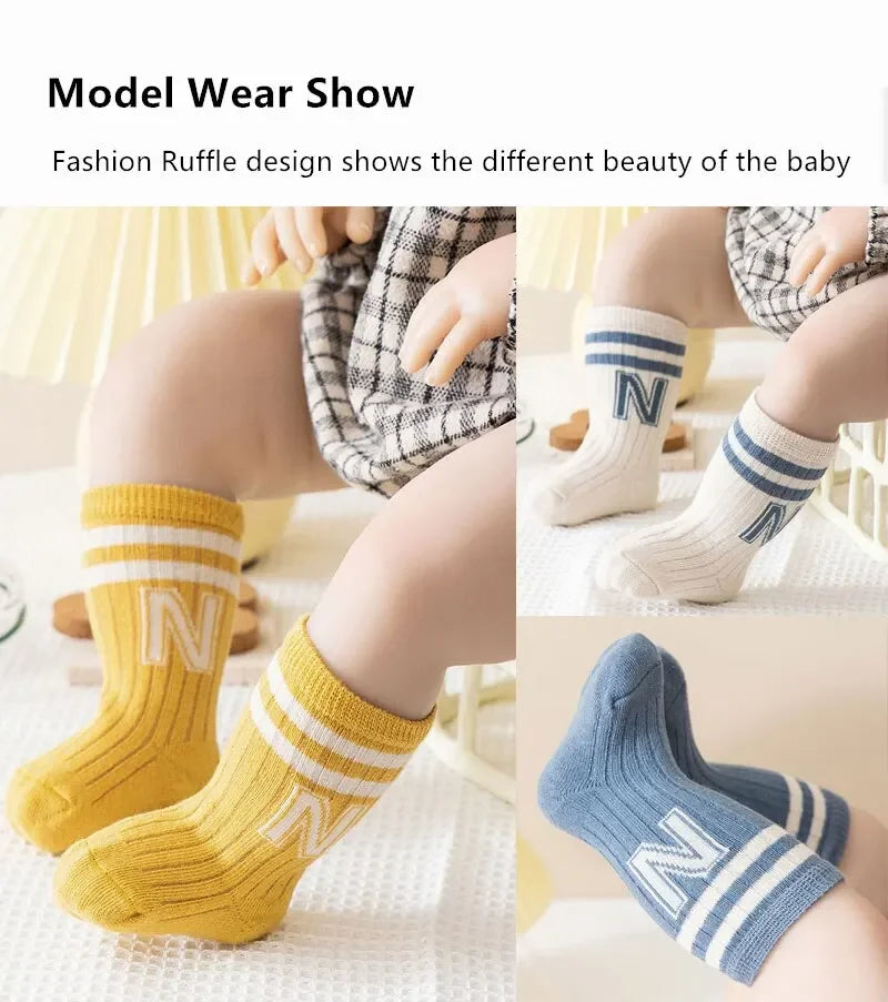 3 Piece Set Soft Cotton Knit Baby and Toddler Socks