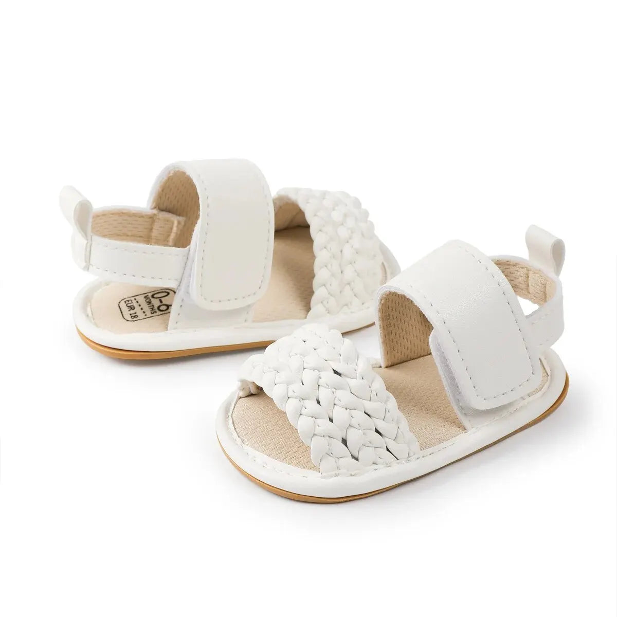 Girls Braid Pattern Open Toe Summer Flat Sandals