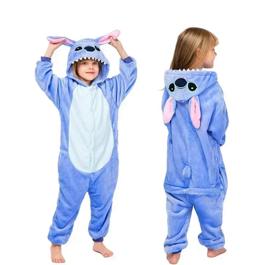 Disney Stitch Cartoon Plush Pajama Zip-Up