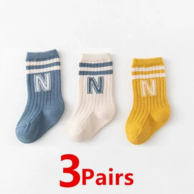 3 Piece Set Soft Cotton Knit Baby and Toddler Socks