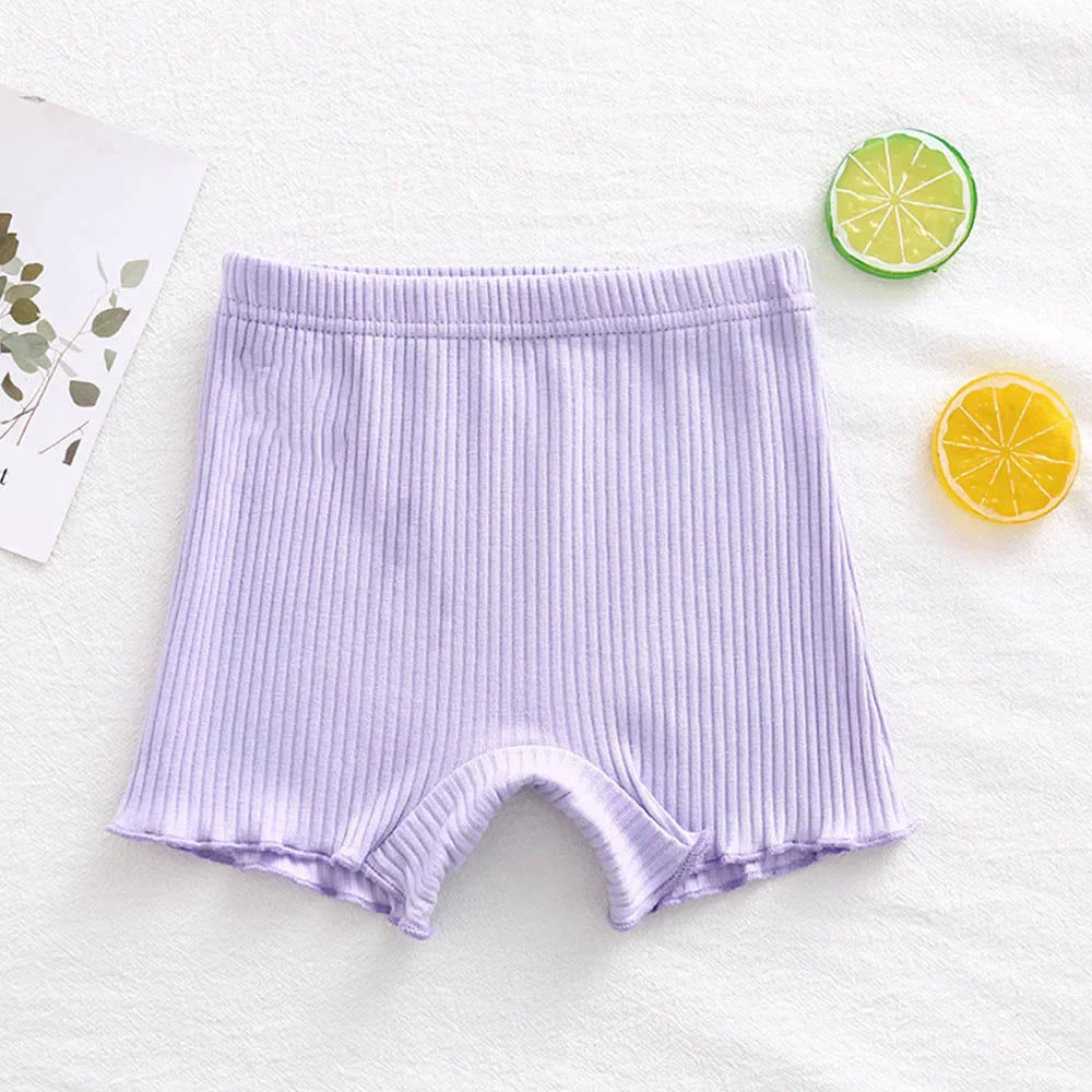 Casual Baby Girls' Candy Color Shorts – Soft & Stylish Lace Safety Leggings 👧🌸