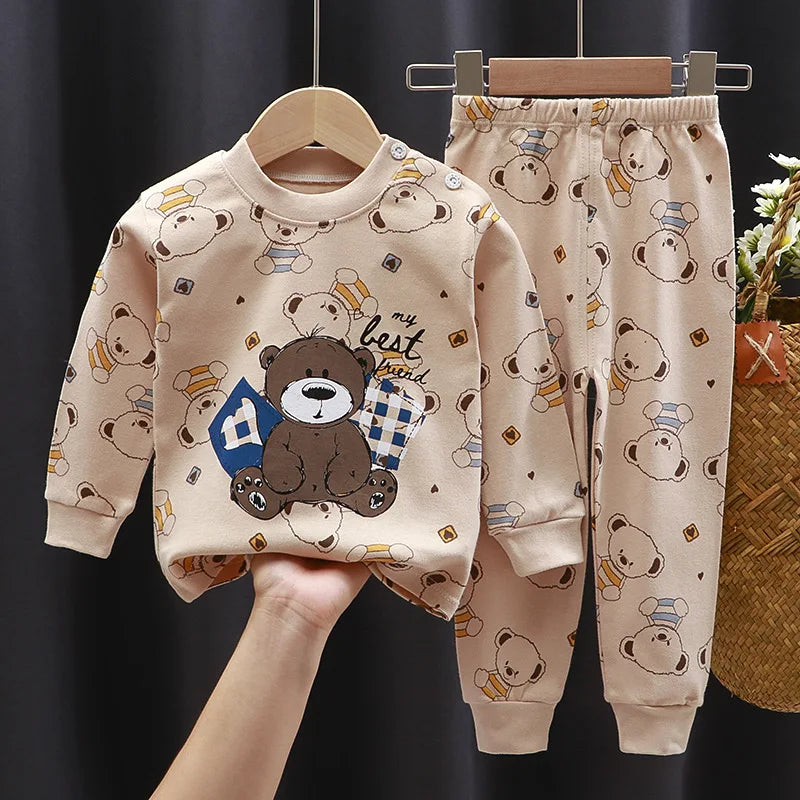 Animal Print Long Sleeve Pajama Set 6M-6Y