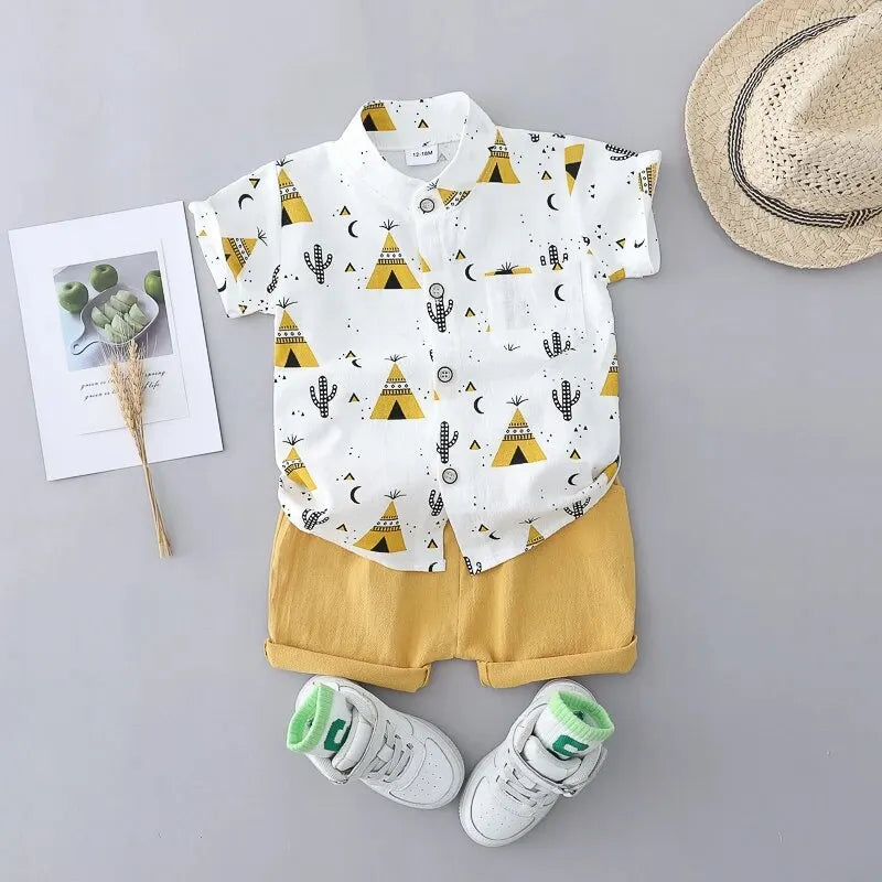 Boys Cactus Print T-Shirt Set 0M-24M