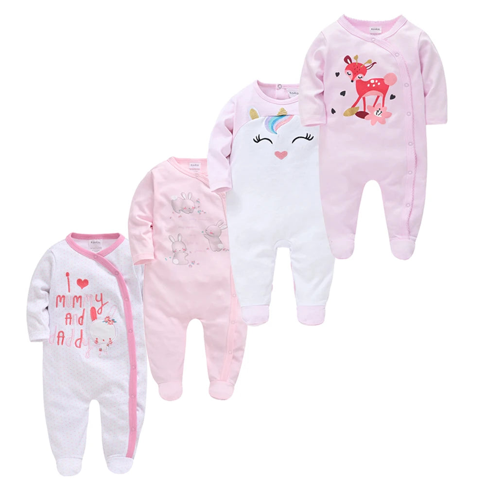 3pc & 4pc Newborn Cotton Long Sleeve Onesies 0-12m