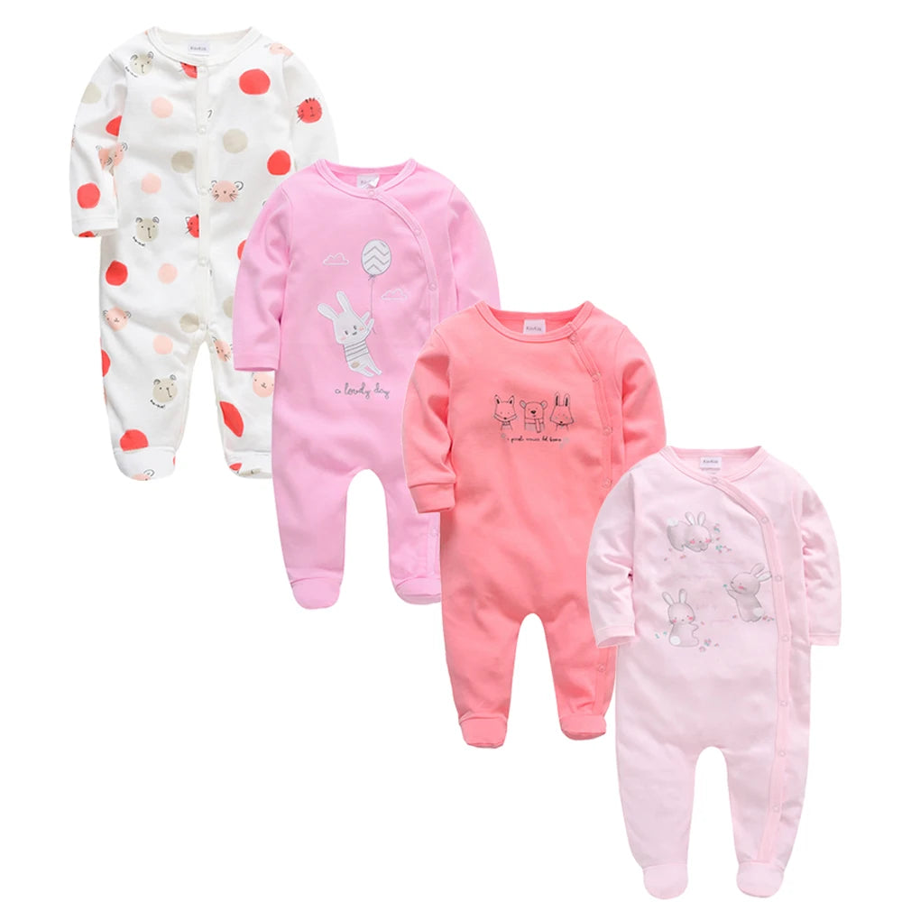 3pc & 4pc Newborn Cotton Long Sleeve Onesies 0-12m