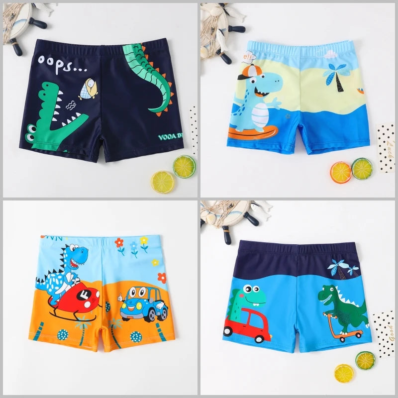 Boys' Cartoon Print Swimming Trunks