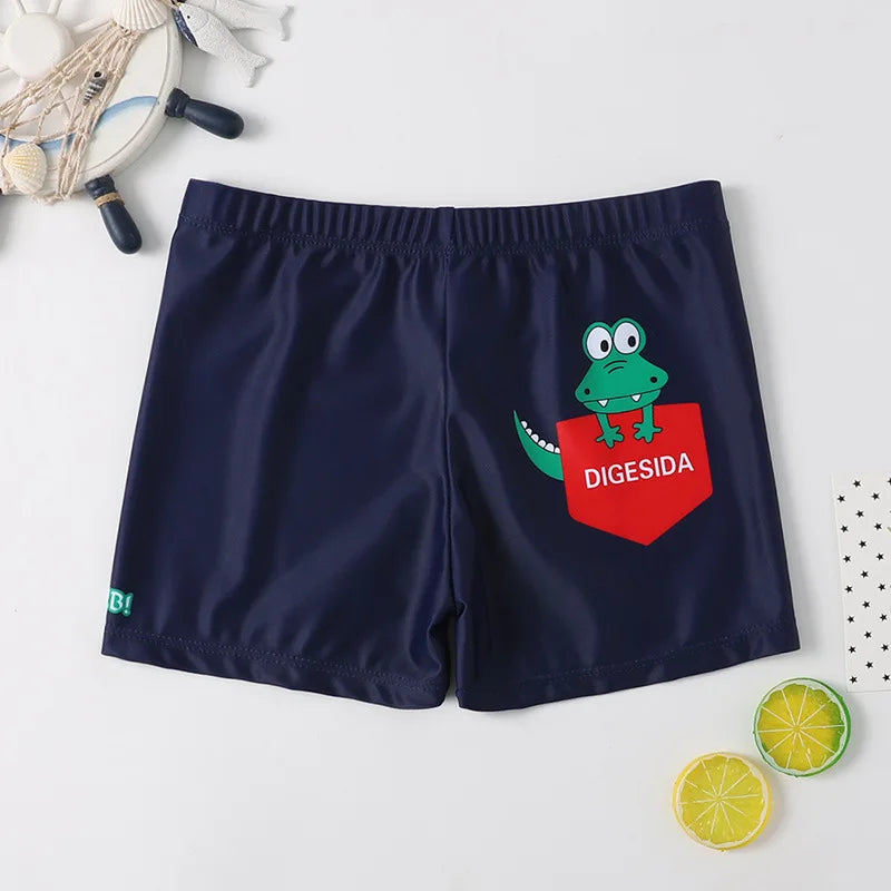 Boys' Cartoon Print Swimming Trunks