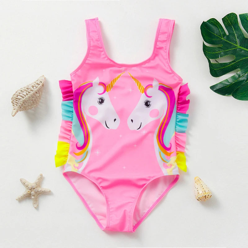 Girls' One Piece Mermaid Unicorn Swimsuits