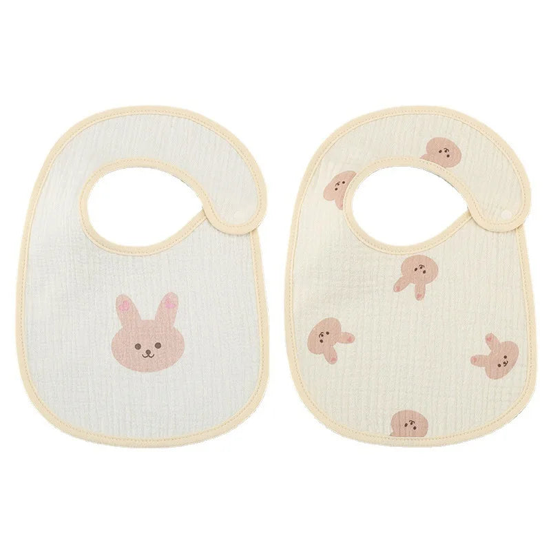 2-Piece Set Cotton Teddy Bear Print Baby Bibs