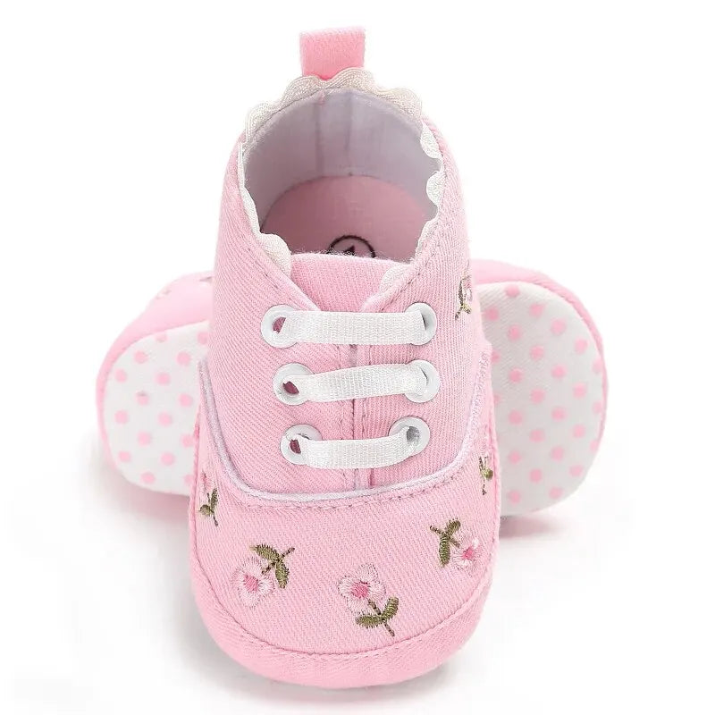 Infant Girl's White/Pink Floral Shoes