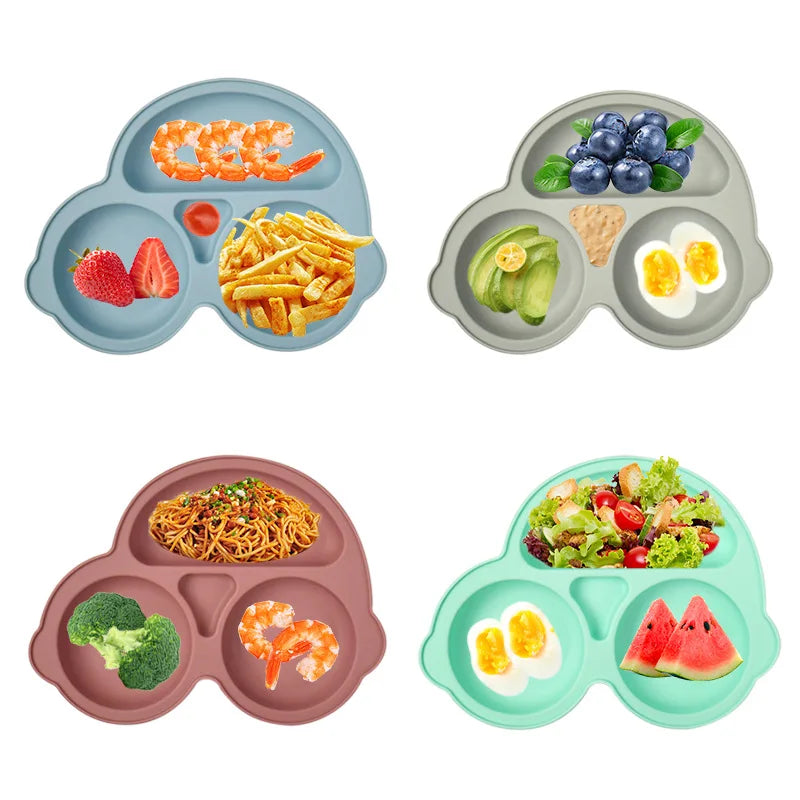 Baby Safe Silicone Dining Plate with Suction – Animal Shaped Bowl