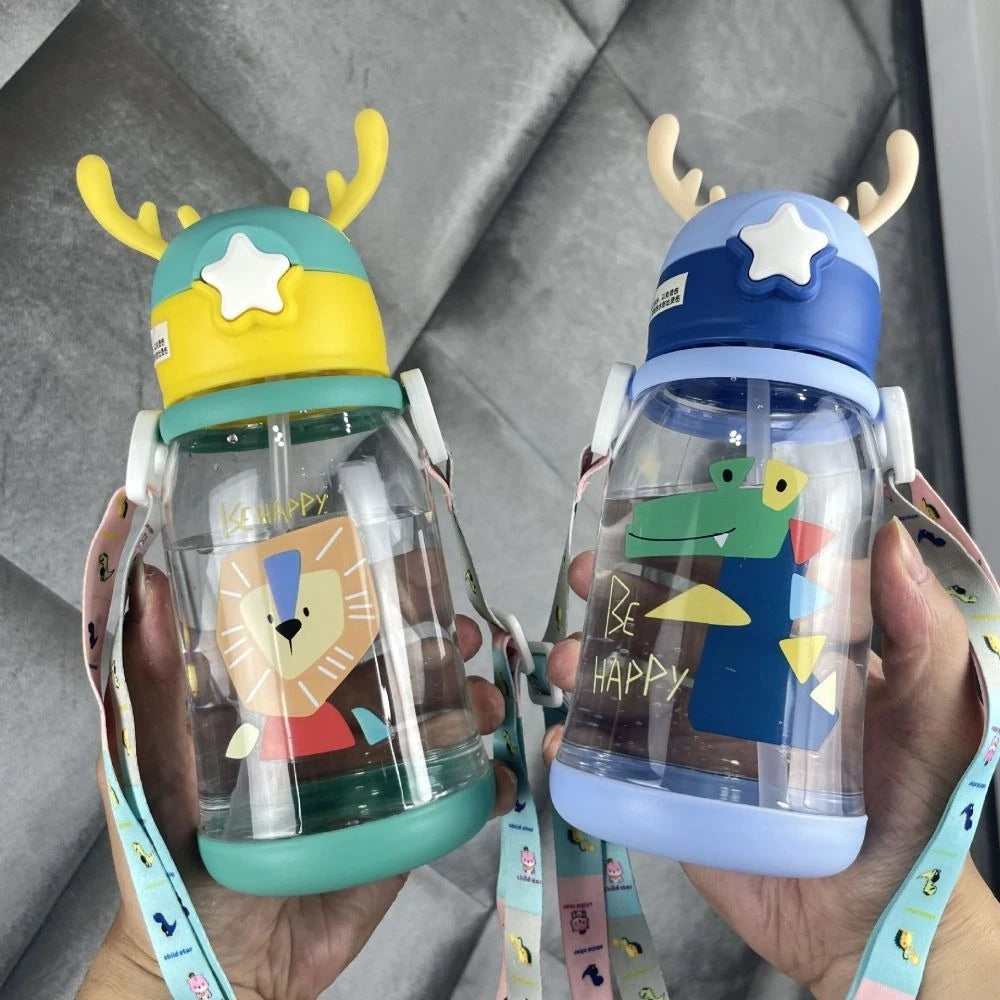 Toddler Cartoon Antler Sippy with Straw