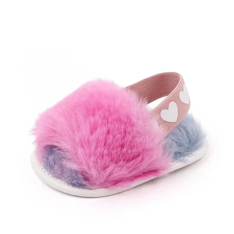 Infant Girls' Fur Flat Sandals