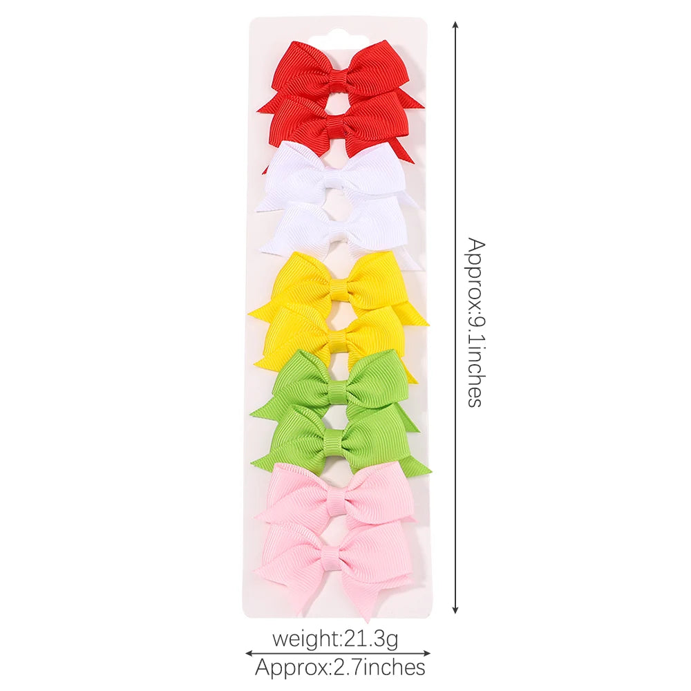 10-Piece Set Ribbon Bowknot Hair Clips