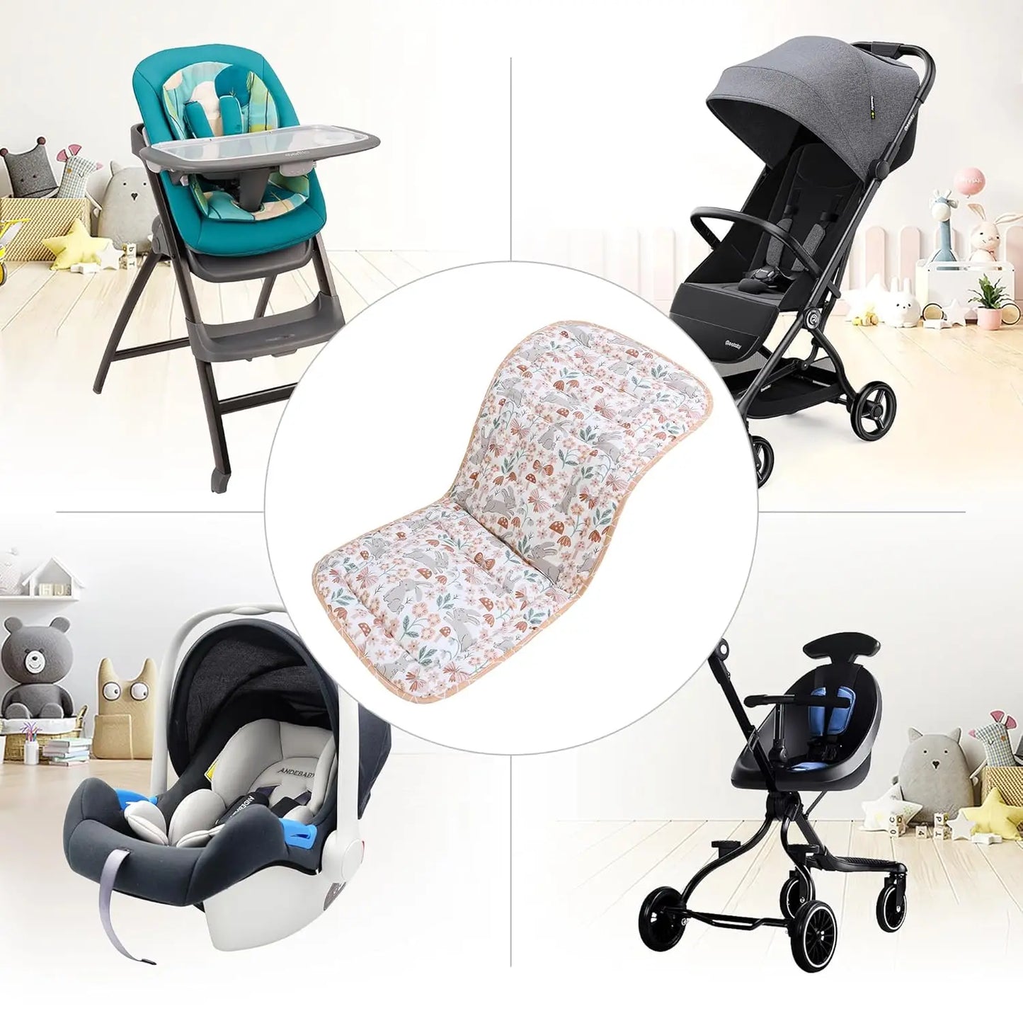 Baby Stroller Seat Liner – Soft & Breathable Cushion for Strollers, Car Seats & High Chairs 🍼🚼