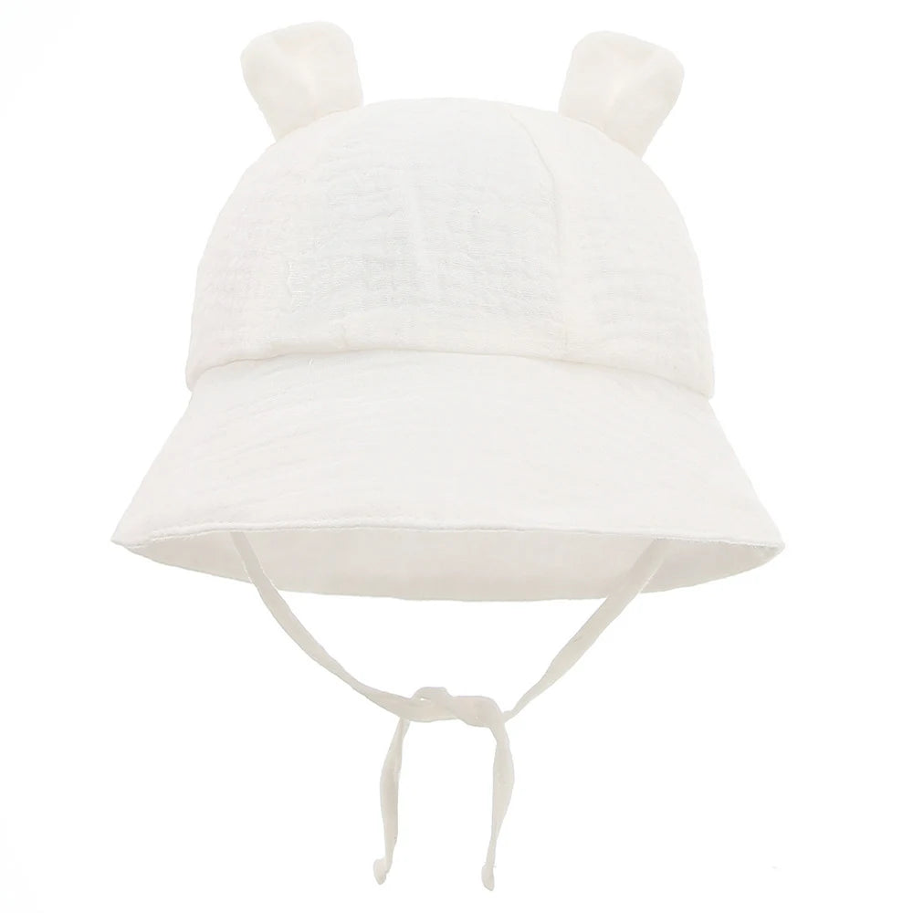 Soft Cotton Baby Bucket Hat with Ears