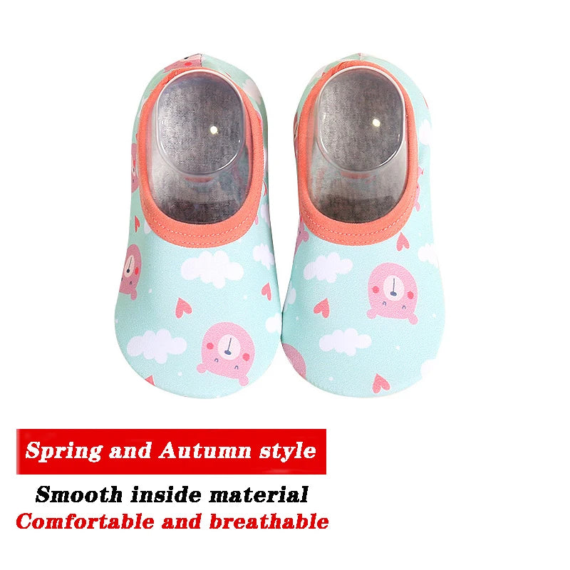 Toddlers' Swimming Cartoon Animal Print Slip-Ons