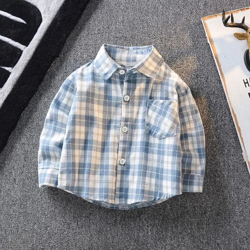 Toddler Boys Plaid Button-Up Collar Shirt 9M-5T