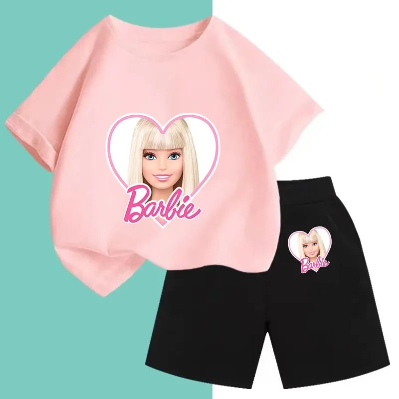 Barbie T-Shirt & Biker Shorts Matching Set