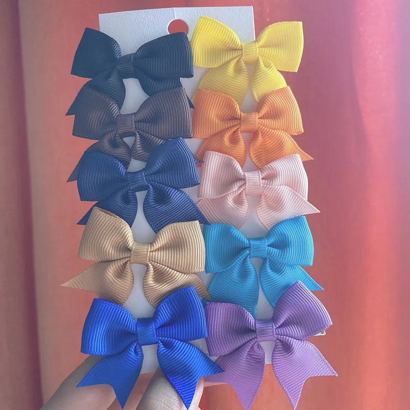 10-Piece Set Ribbon Bowknot Hair Clips