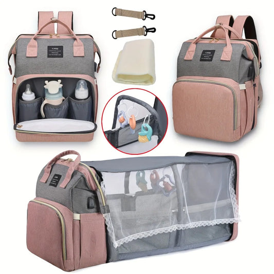 2in1 Large Capacity Diaper Bag with Changing Mat Attached