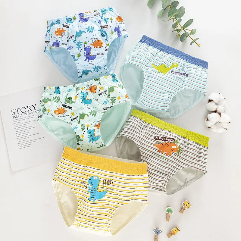 3-Piece Boys' Dinosaur Print Underwear Set