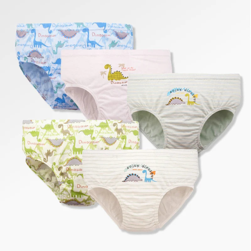 3-Piece Boys' Dinosaur Print Underwear Set