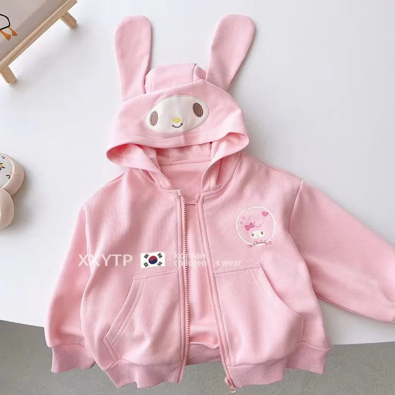 Girls' Hello Kitty Zip-Up Hooded Jacket