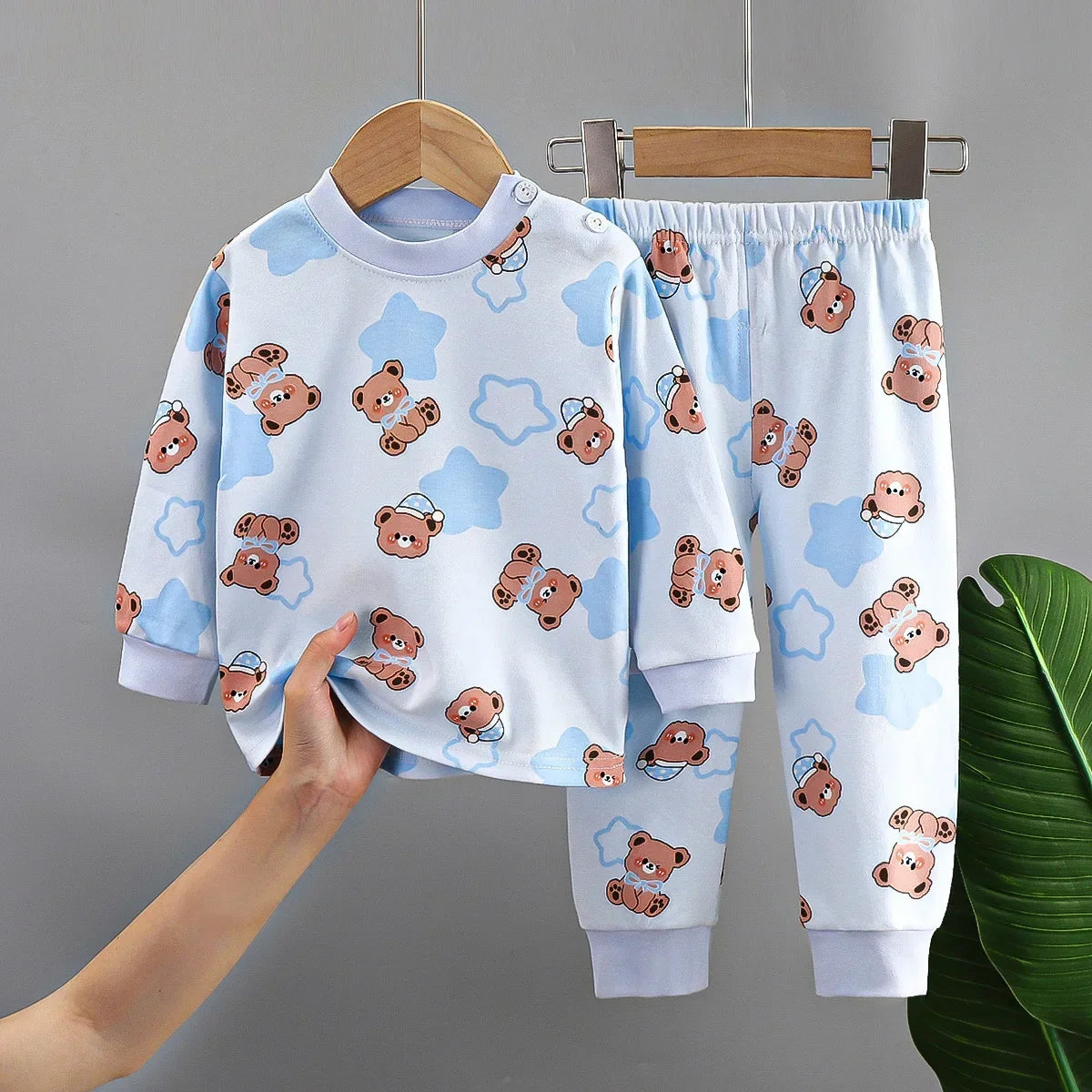 Long Sleeve Cartoon Print Pajama Set 6M-6T