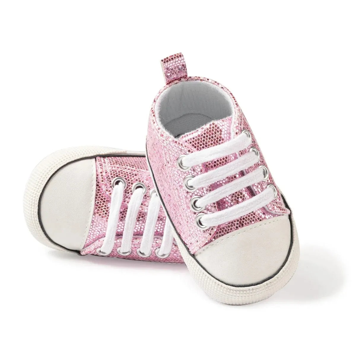 0-18M First Walker Nonslip Shimmer Lace Sneakers