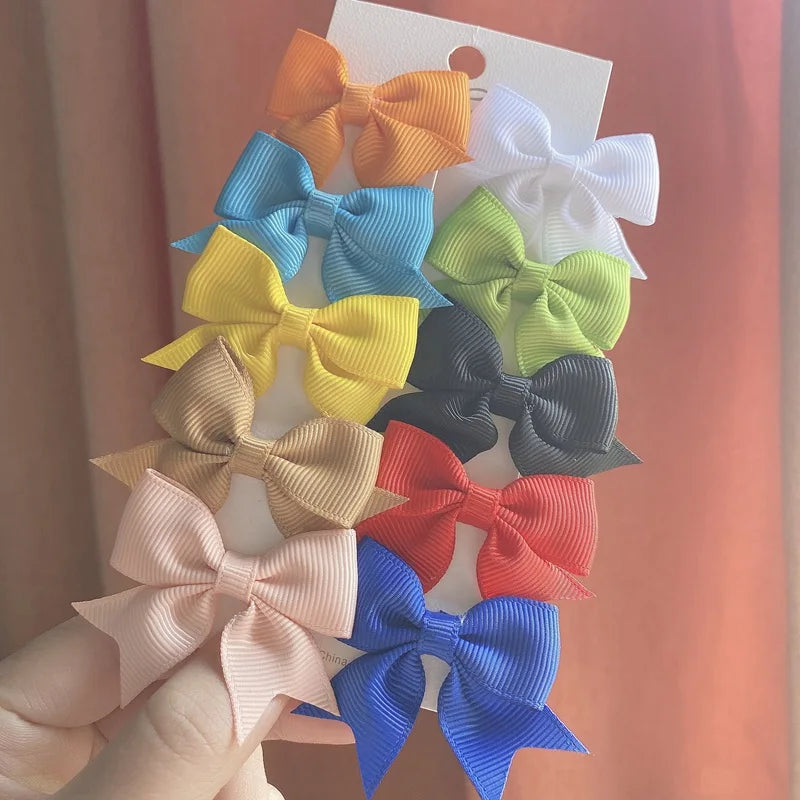 10-Piece Set Ribbon Bowknot Hair Clips