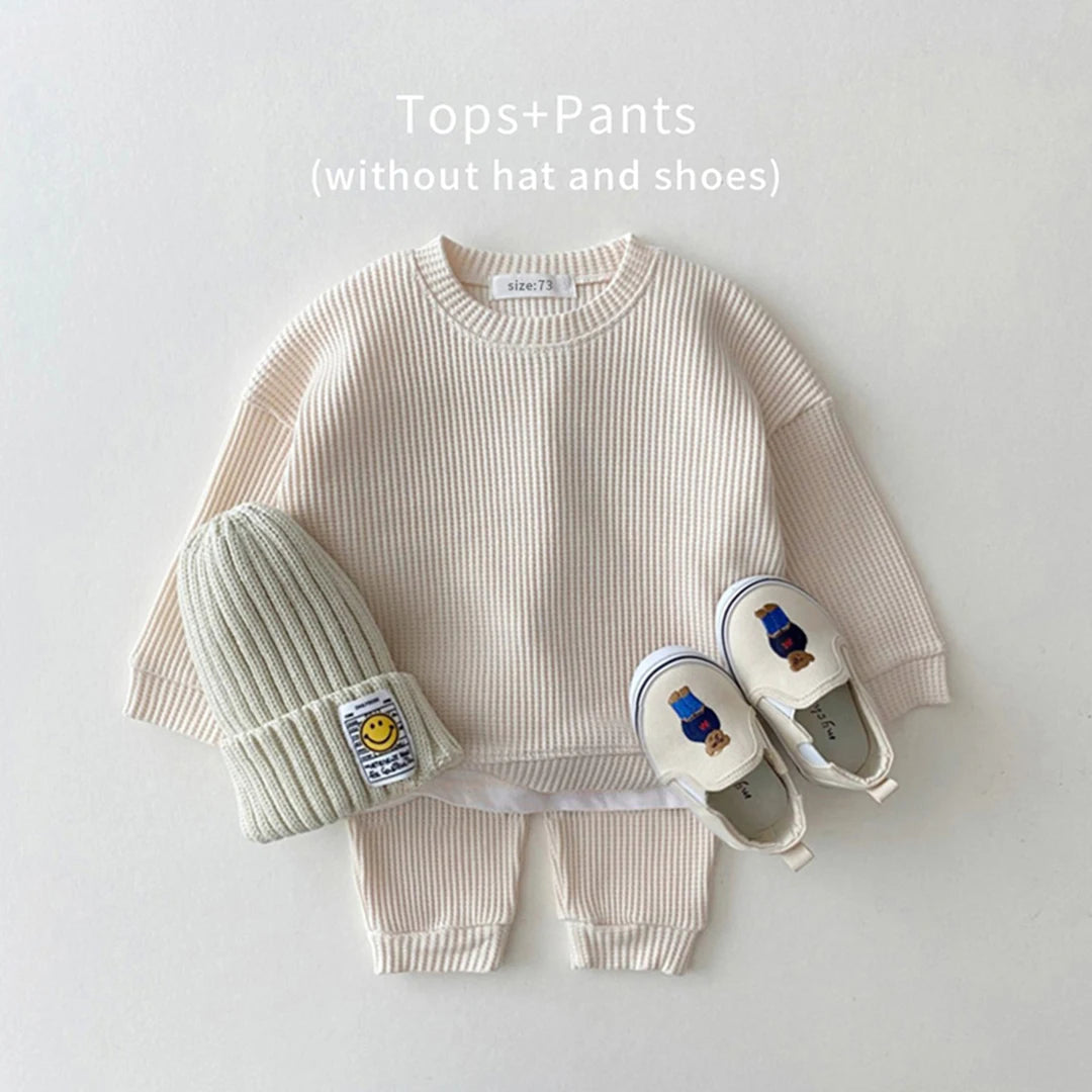 Ribbed Cotton Solid Colored Sweater Set 6M-3T