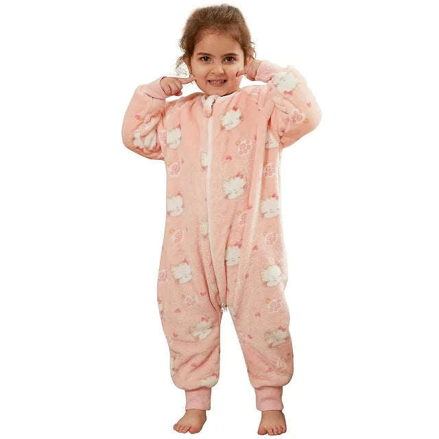 Children's Animal Embroidery Zip Up Sleeper 12M-6Y