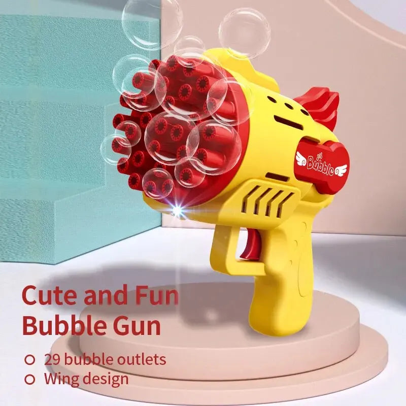 Light-Up Bubble Gun - 29-Hole Gatling Blaster