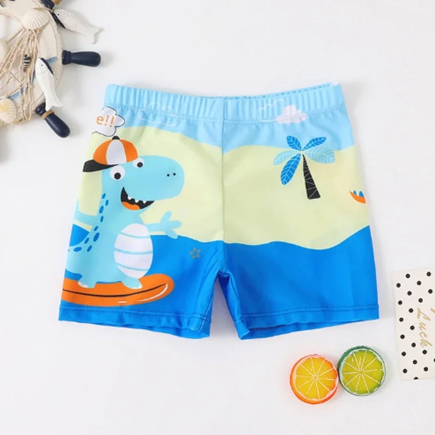 Boys' Cartoon Print Swimming Trunks