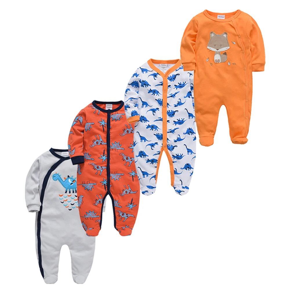 3pc & 4pc Newborn Cotton Long Sleeve Onesies 0-12m