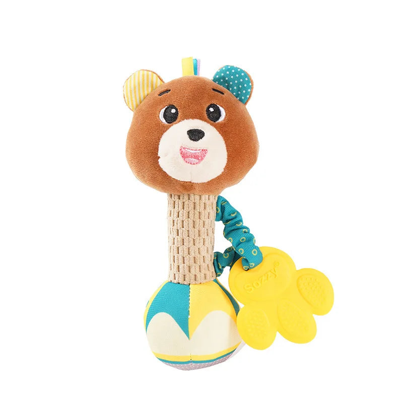 Soft Stuffed Hand Grip Animal Rattle